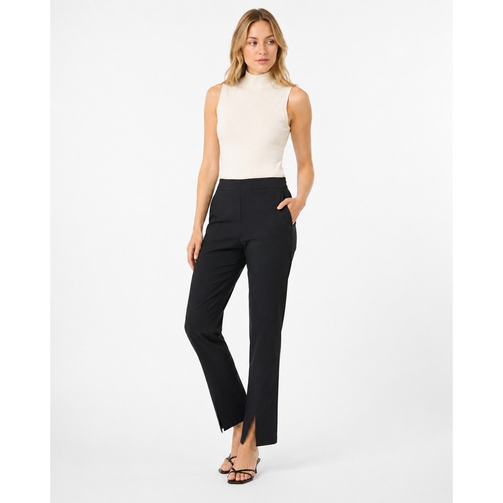 THEORY Slit Legging Women Medium Black Core Scuba Slim Fit Mid Rise Stretch 6T